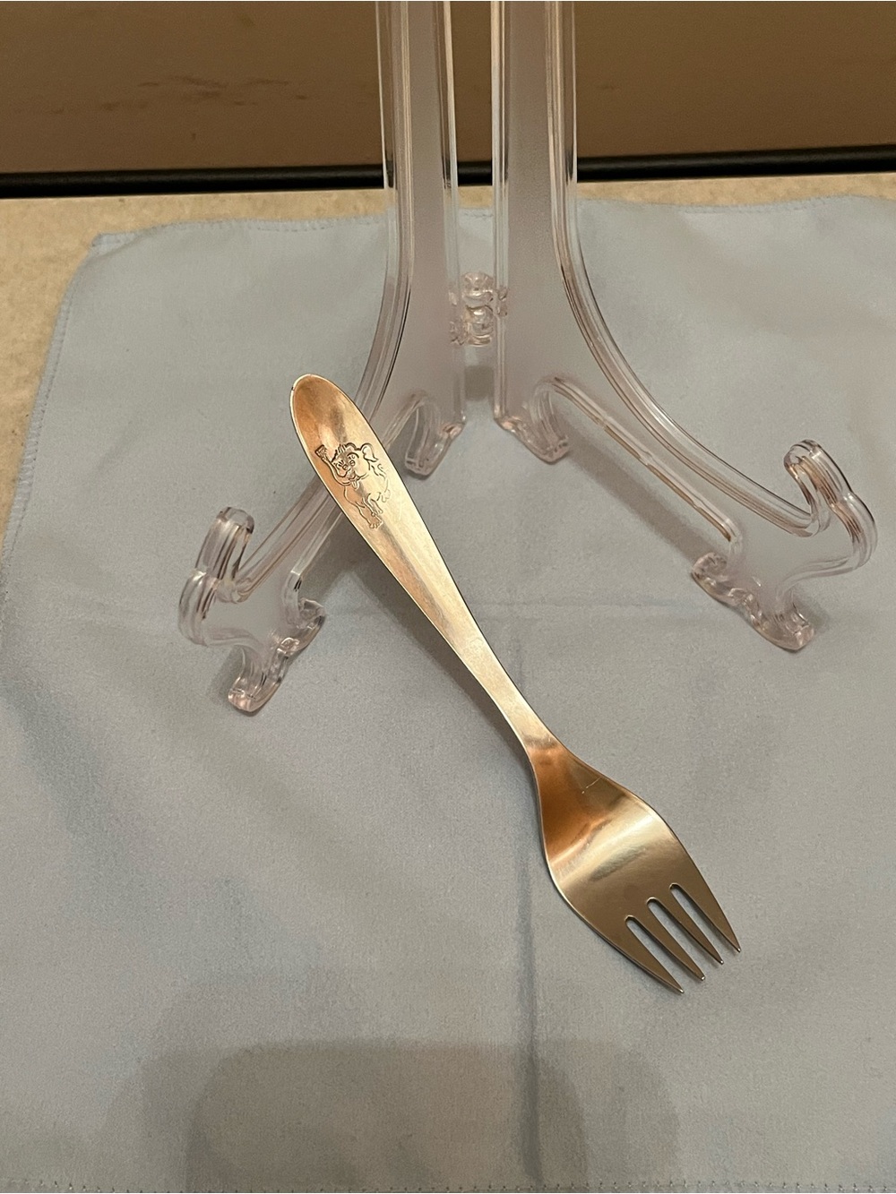 Child's Stainless steel/denmark fork with  Cartoon Character elephant Engraving